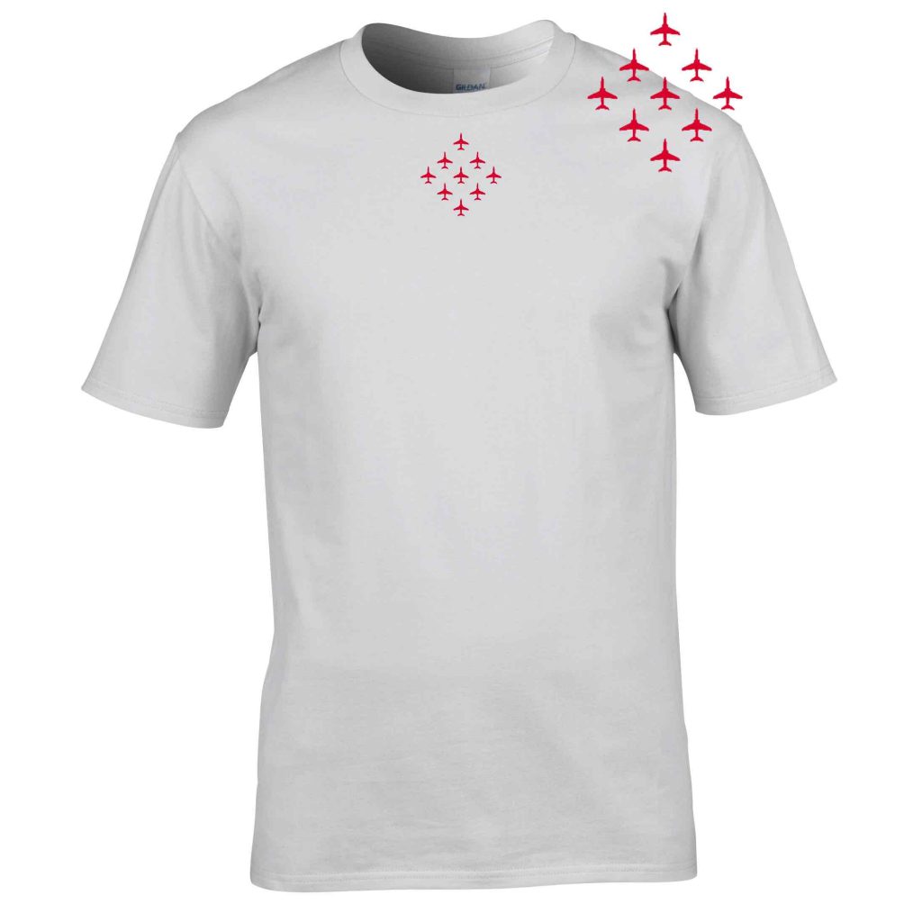 100% Cotton & Adult Sizes S to XL Official RAF Red Arrows Diamond Nine T-Shirt 